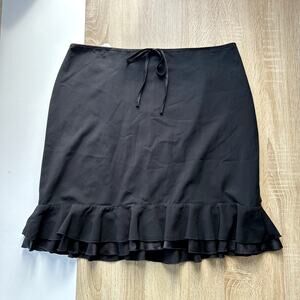 Vintage Daisy Fuentes Moda Women's Ruffle Skirt Bow Size 4 Black